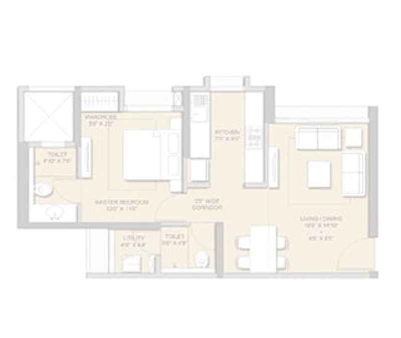 Luxury Studio Apartment - 660 Sq.Ft.